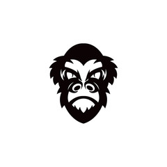monkey gorilla head logo template silhouette