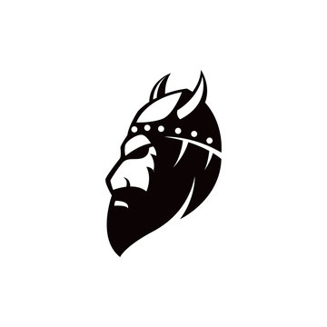 viking head vector illustration silhouette