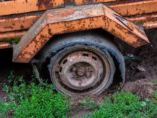 Rusty old trailer