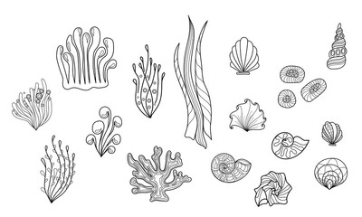 Zenart Underwater Clipart in black