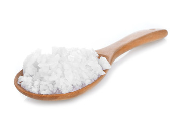 Fototapeta na wymiar sea salt for cooking isolated white background.