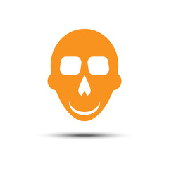 Skull solid icon on white background,