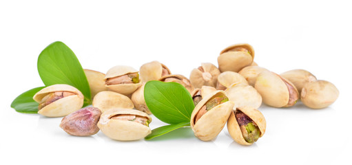 Pistachio isolated on white background.