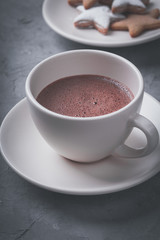 Hot chocolate Christmas cookies, holiday breakfast