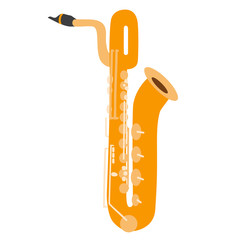 Illustration of isolated a baritone saxophone on white background