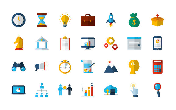 business work success finance icons set