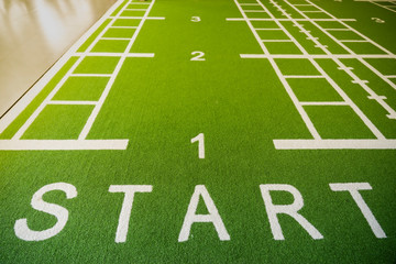 Start line background in fitness , It's beginning  to healty after exercise.