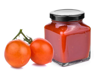 Fresh Ketchup Bottle Isolated on White Background