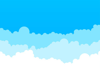 Sky and Clouds Background. Stylish design with a flat poster, flyers, postcards, web banners. Vector stock illustration.