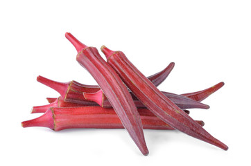 red okra isolated on white