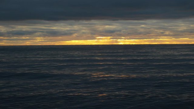 Sunset over the sea in Halmstad, Sweden, during winter time
