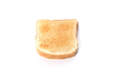 slice of toasted bread isolated on white background with copy space for your text
