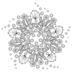 Doodle Sealife Mandala with coral