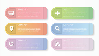 Modern vector infographic design. Template for process diagram, presentations, workflow layout, banner, flow chart,annual report, info graph. colorful gradient labels and icons.