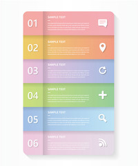 Modern vector infographic design. Template for process diagram, presentations, workflow layout, banner, flow chart,annual report, info graph. colorful gradient labels and icons.