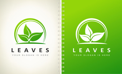 Leaves plants logo vector. Leaf design.