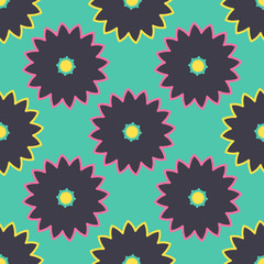 Seamless pattern with floral geometric ornament.