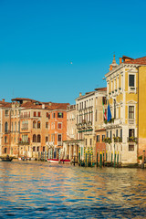 VENICE, ITALY - December 21, 2017 : View of water street and old buildings in Venice, ITALY