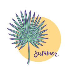 Summer. Hand drawn illustration for creative design of posters, cards, banners, websites, prints, etc. Vector image isolated on a white background.