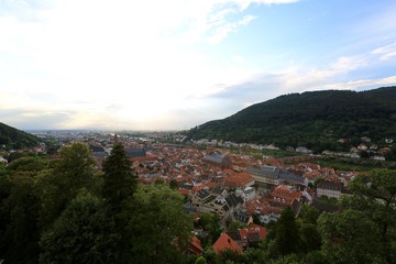 Obraz premium View over Hidelburg from the Castle
