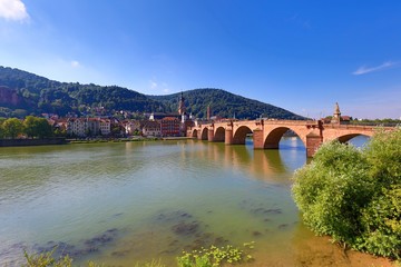 Fototapeta na wymiar Heidelberg river and bridge Germany