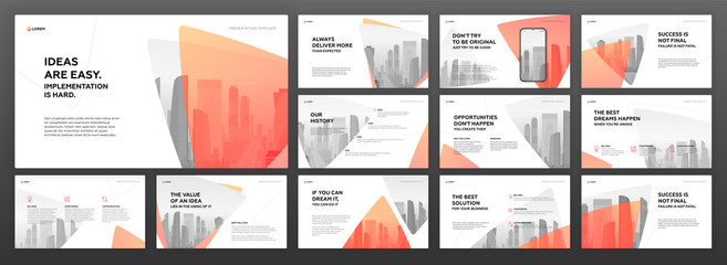 Business powerpoint presentation templates set. Use for modern keynote presentation background, brochure design, website slider, landing page, annual report, company profile, facebook banner.