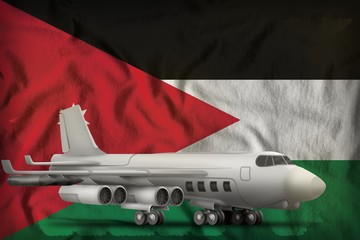 bomber on the Jordan state flag background. 3d Illustration