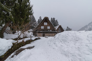 The old village in Japan during the cold season