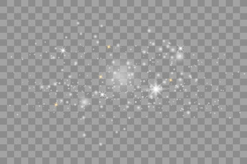 White sparks and golden stars. 