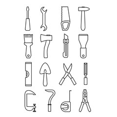 Tool icon set vector illustration isolated