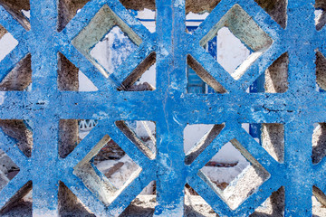 Texture and patterns of fence in Santorini, greece. Exterior concept.