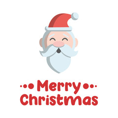 Merry christmas. Santa claus icon. Vector illustration.