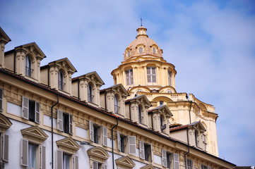 Fototapeta na wymiar Turin, Piedmont, Italy the baroque church of San Lorenzo