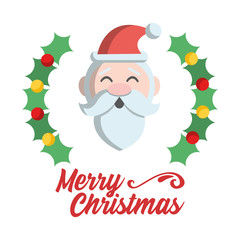 Merry christmas. Santa claus icon. Vector illustration.