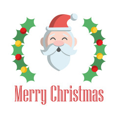 Merry christmas. Santa claus icon. Vector illustration.