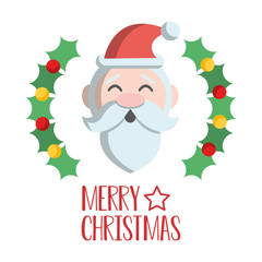Merry christmas. Santa claus icon. Vector illustration.