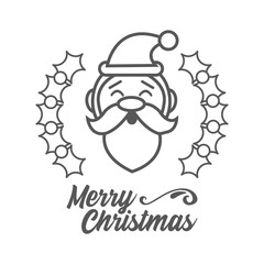 Merry christmas. Santa claus icon. Vector illustration.