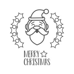 Merry christmas. Santa claus icon. Vector illustration.