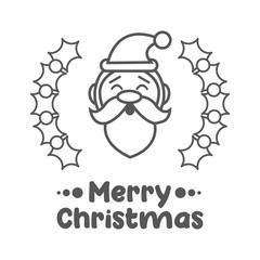 Merry christmas. Santa claus icon. Vector illustration.