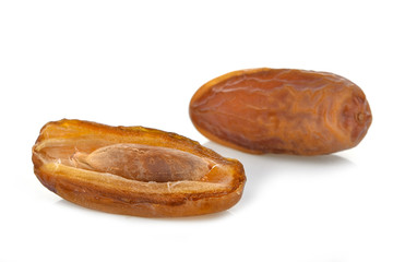 date palm fruit on white background