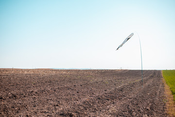 Wind flag in the field