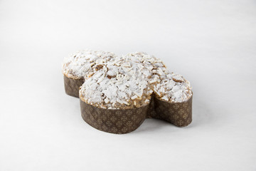 Colomba - typical Italian Easter cake made with eggs, butter, candied fruit and almonds