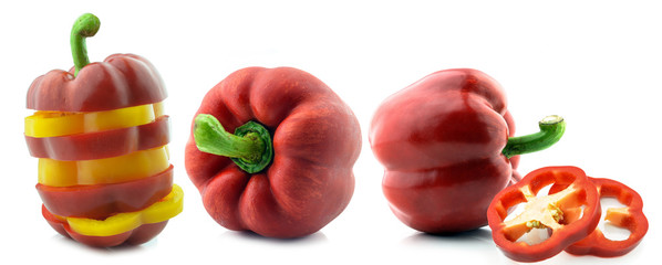 Colored paprika (pepper) isolated on a white background