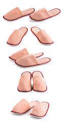 House slippers isolated on white background.