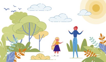 Mother with Child Doing Breathing Exercise in Park