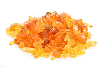 Wood resin on the white background