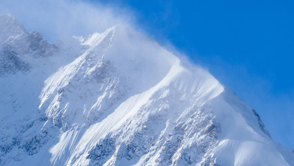 snow covered mountains