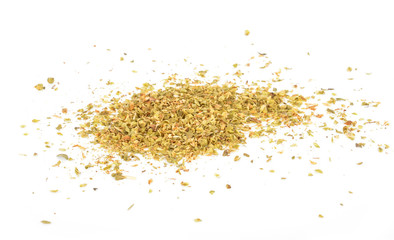 Dried Oregano on white background