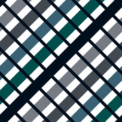 Seamless pattern simple style diagonal line up, oblique, intersection line, cross line, in colors, in blue green, navy, dark blue, gray, decorated wallpaper background 