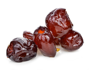  Sweet dried Chinese Jujube on the white background